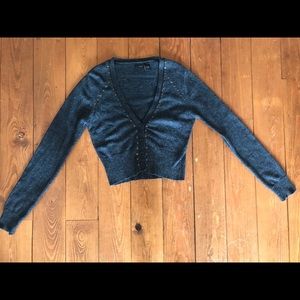 Sassy Grey Cropped Cardigan