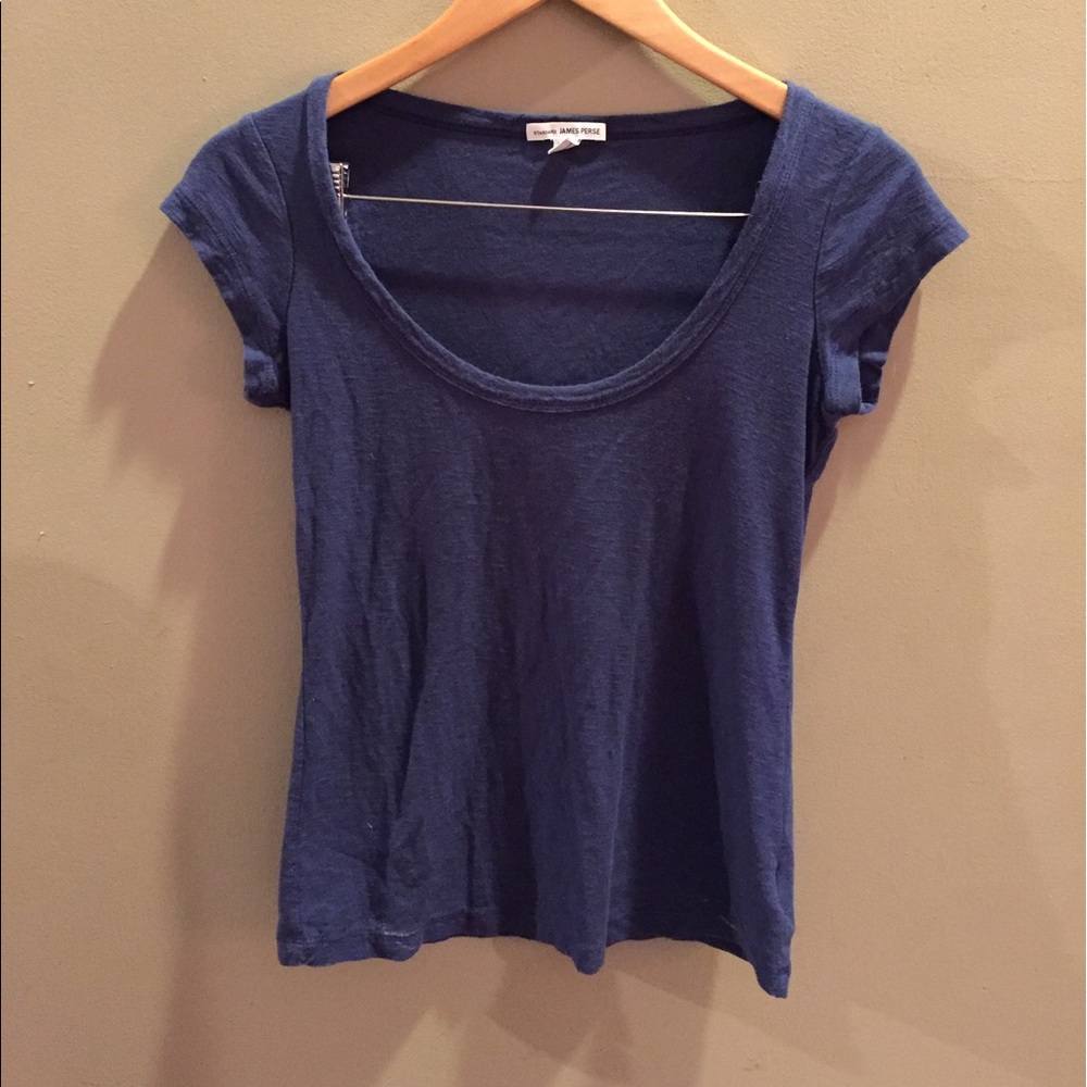 James Perse blue short-sleeved shirt