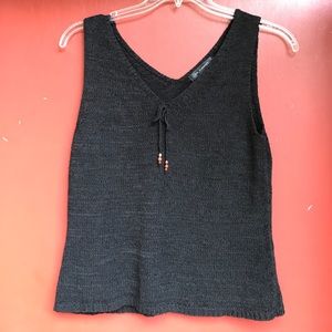 Tank Top Sweater Top with Beads on Tie.