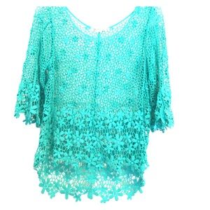 Adorable Crochet Teal Top