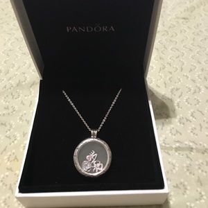 Pandora necklace (large) with love charms