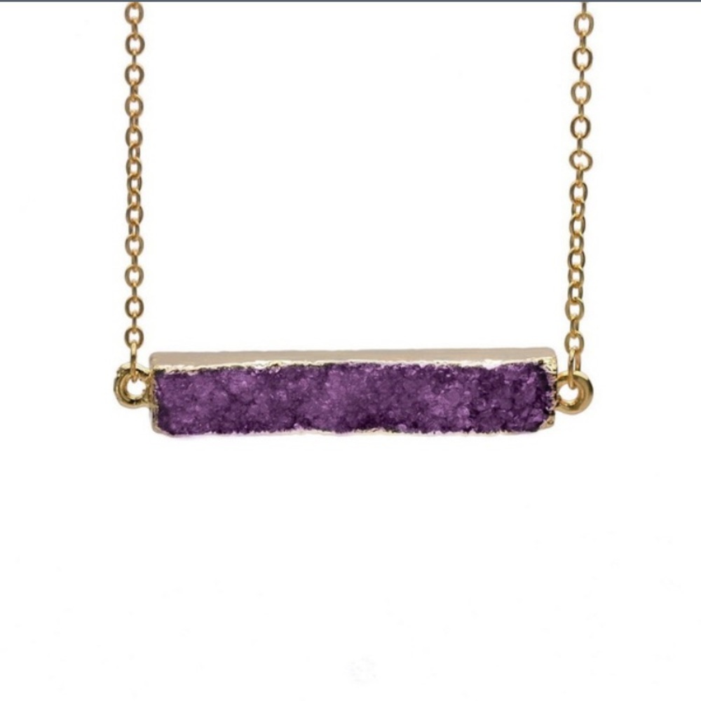 Purple Druzy necklace