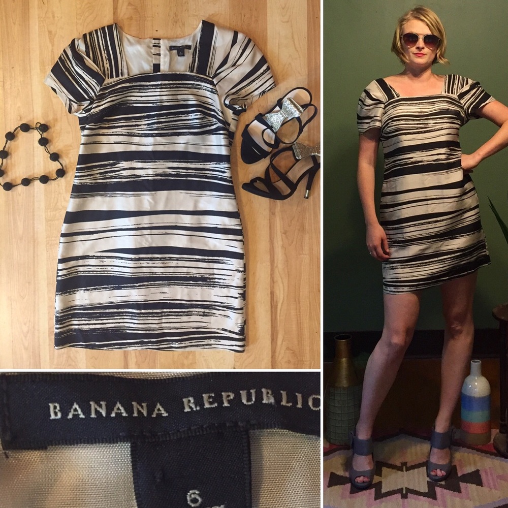 Banana Republic Black & White Dress Size 6