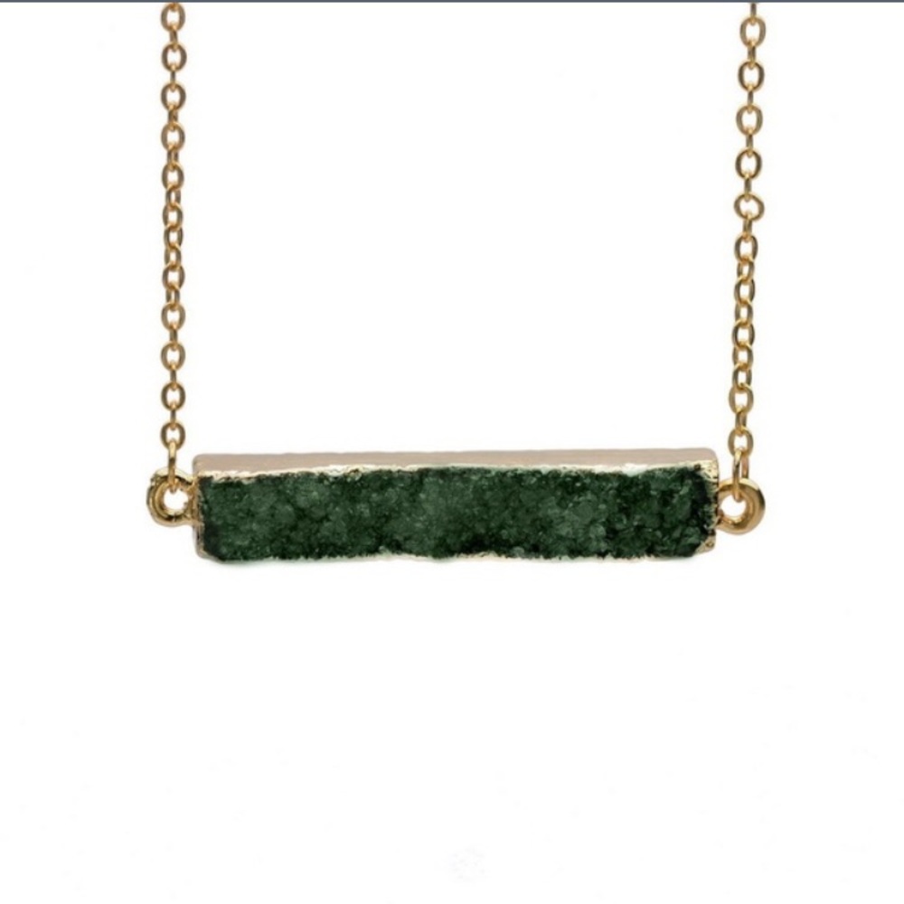 Green Druzy necklace