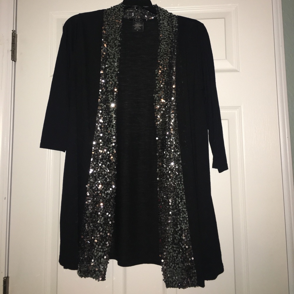 Black and silver sequins cardigan
