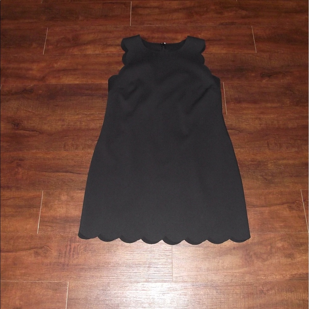 J.Crew Black Scalloped Shift Dress