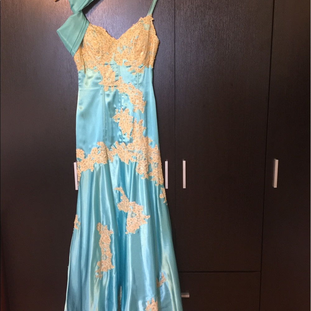 Aqua Mermaid Wedding/Prom Gown Dress