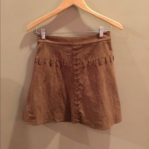 Brown suede skirt