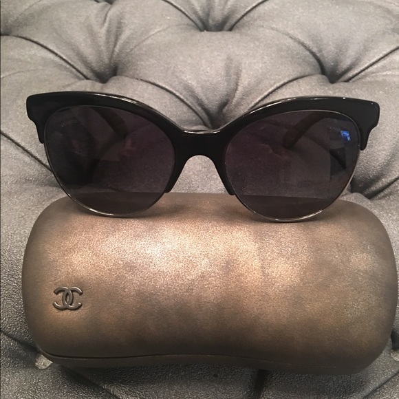 Chanel quilted denim sunglasses - Picture 2 of 7