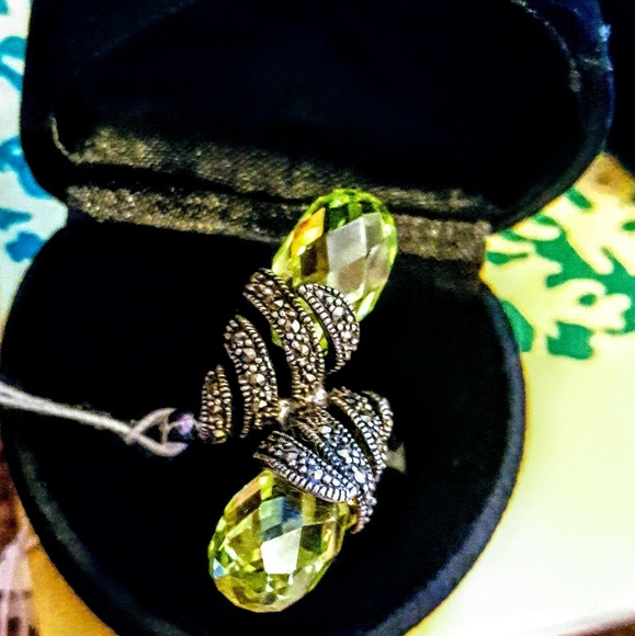 Peridot marcesite deco ring - Picture 2 of 2