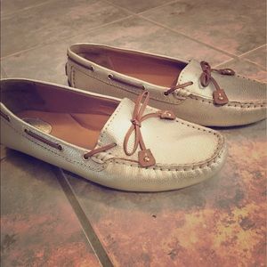 Clarks Gold Leather Loafers