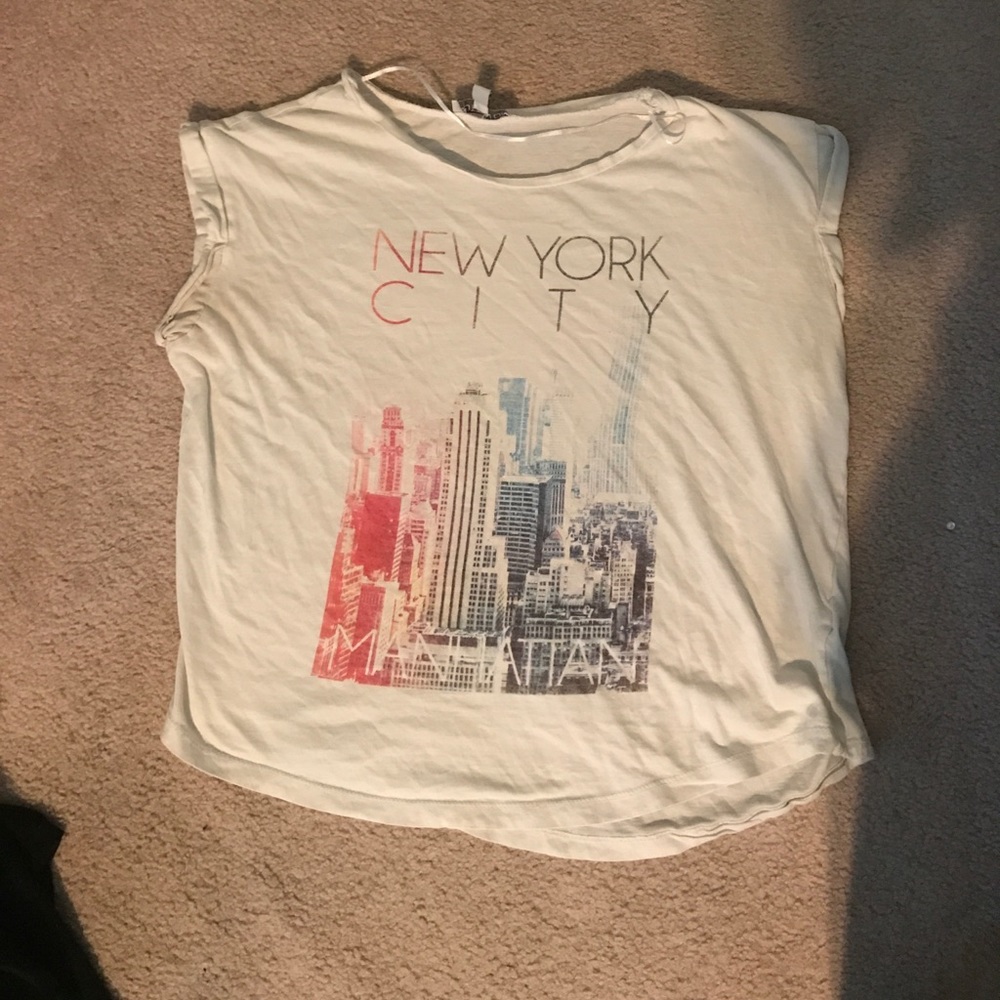 White New York City Muscle T-shirt