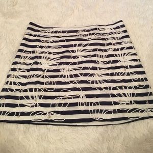 Lilly Pulitzer striped embroidered pencil skirt.