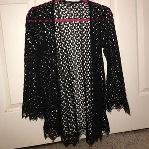 Monteau Black lace cardigan