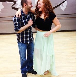 Mint Green Asymmetrical Skirt