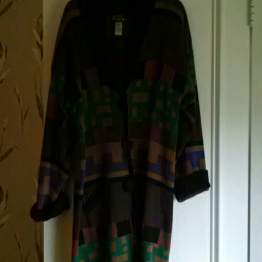Multi-colored raime/cotton sweater