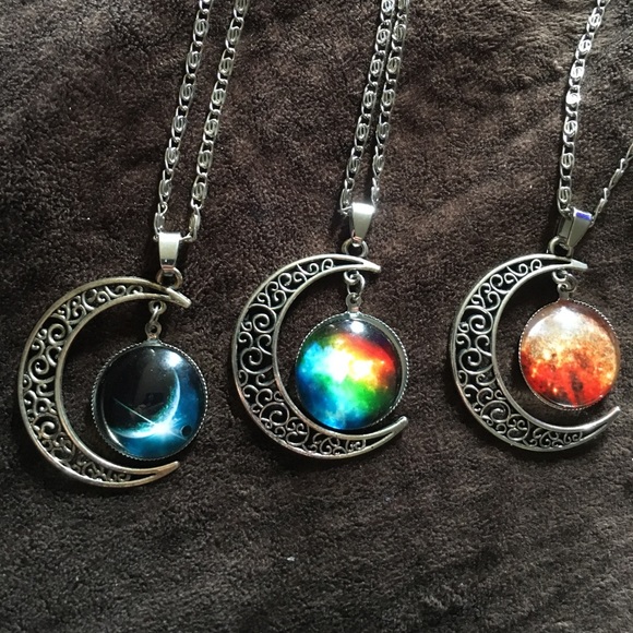 Super Cute Moon Charm Pendant Necklaces x3 18" from Elaina's closet on Poshmark
