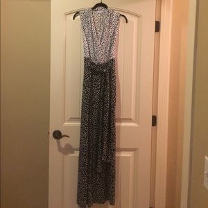 Wide leg Jumpsuit Black and White Faux Wrap front