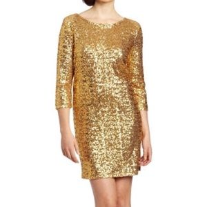 NEW Anne Klein Gold Sequin Dress