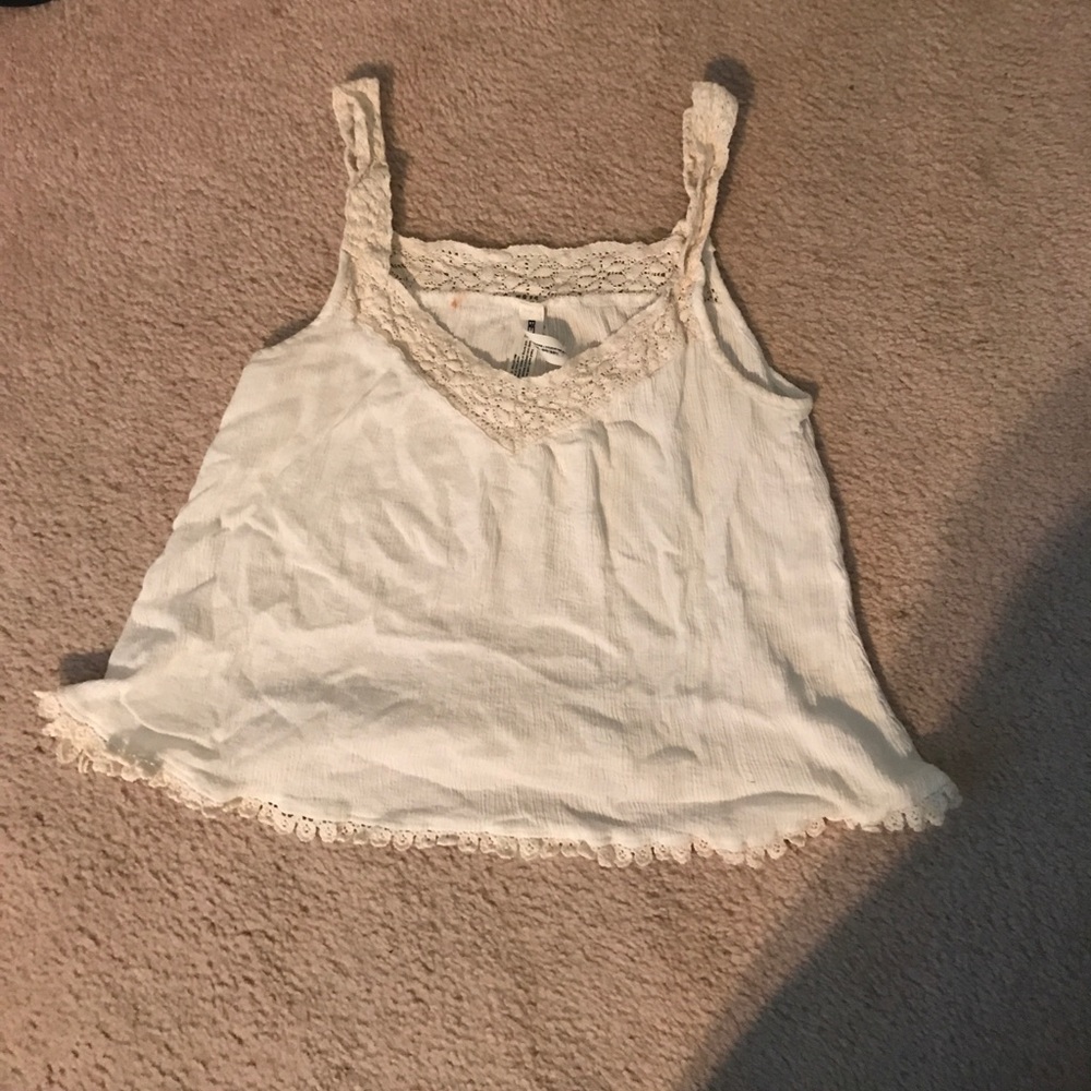 White flowy crop top