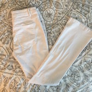 White flare jeans