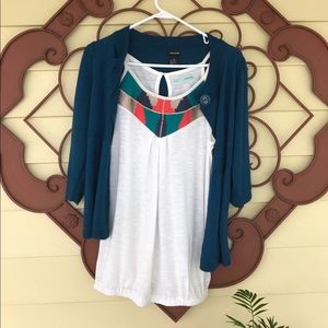 Teal Waist Cardigan
