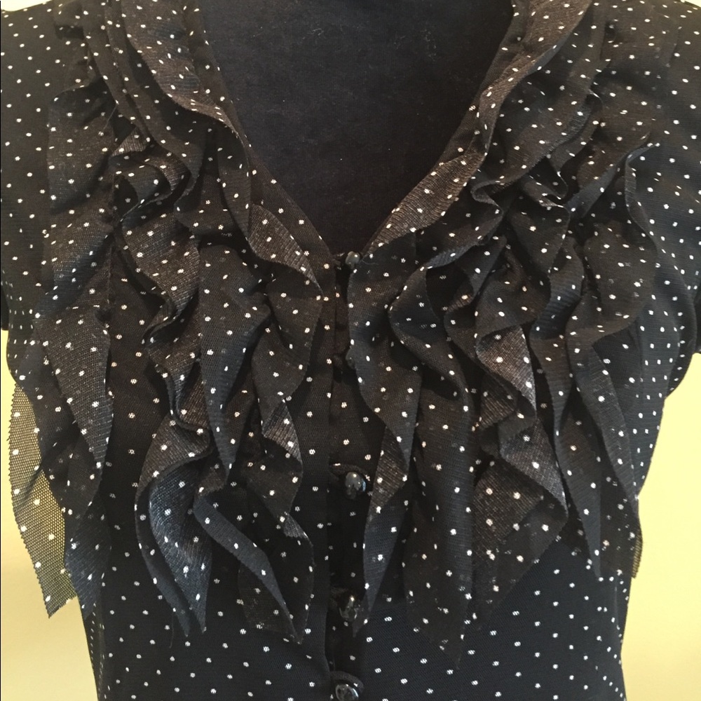 Practically New! Black with white polkadots blouse