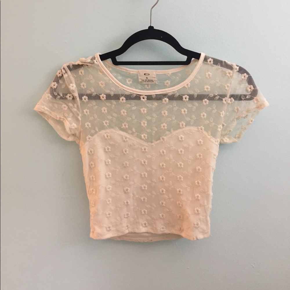 Floral Mesh Crop Top