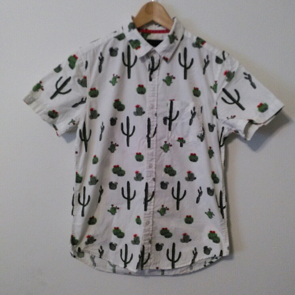 Cactus Hawaiian Shirt Mens Forever 21 small