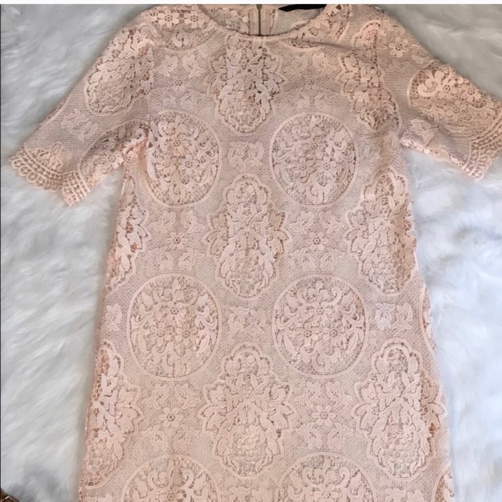 ❌SOLD Gorgeous blush pink Zara Crochet minidress