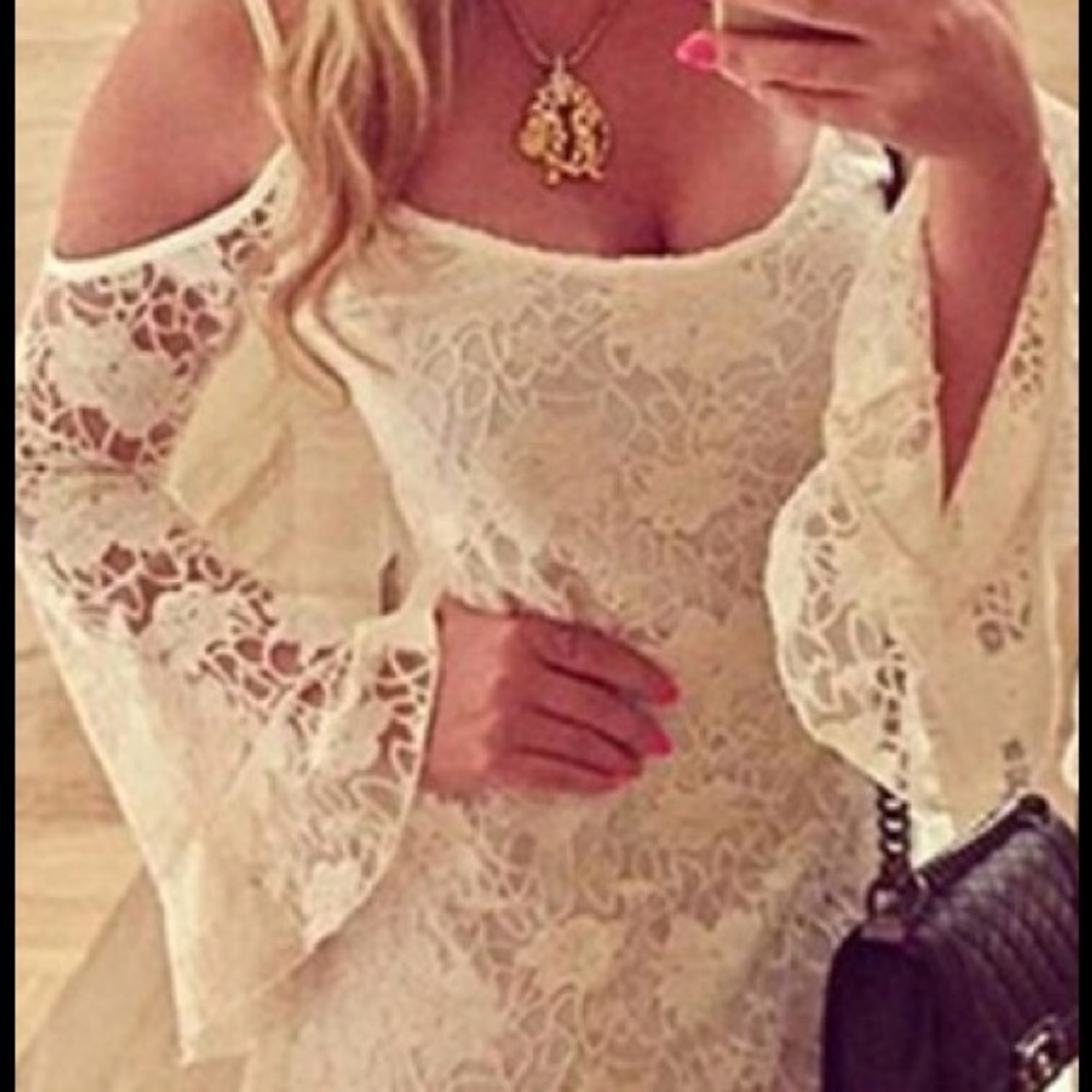 Lace beige dress