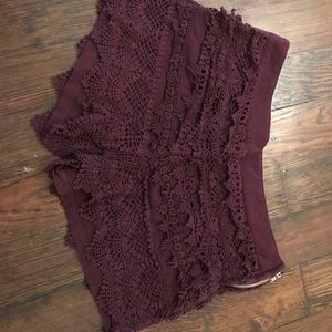 High waisted Lace Shorts