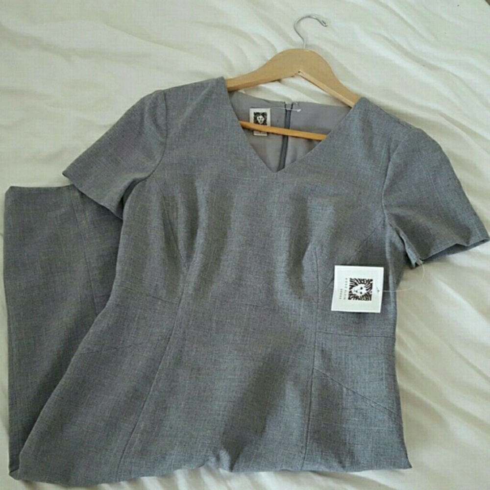 Gray Anne Klein Work Dress