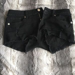 Wet seal black frayed edge shorts