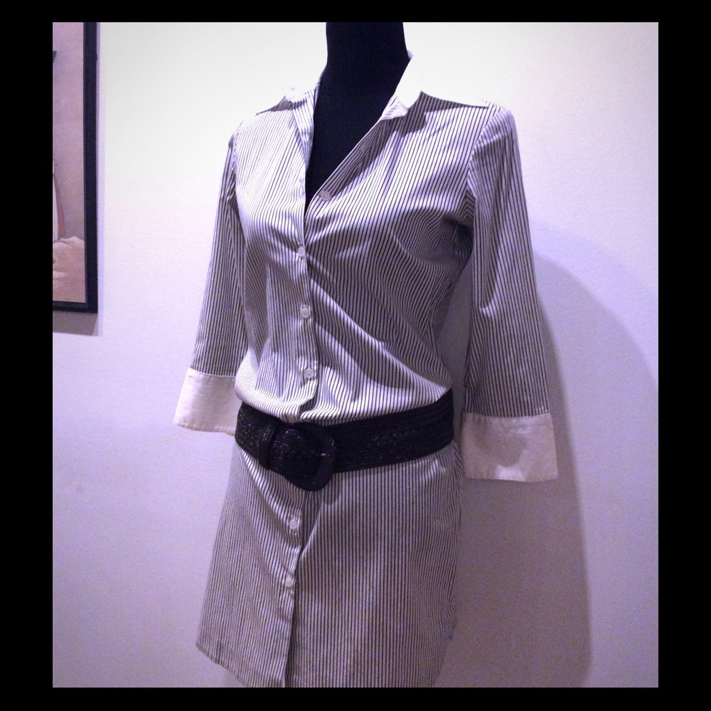 Edward An Striped Button Down Collared Dress