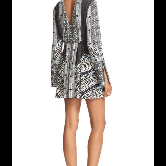 NWT Free People Tegan Minidress/Tunic Black Combo - Picture 2 of 7