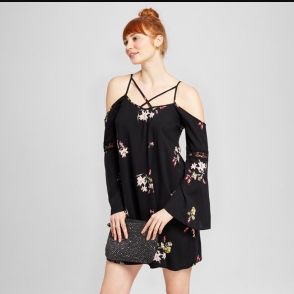 Brand New black floral dress