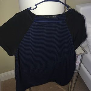Black and blue striped blouse