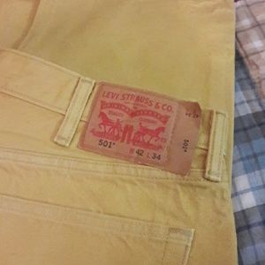 Levi gold mens jeans long button front