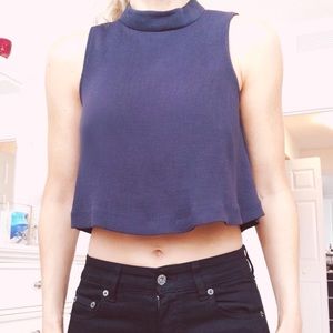 Zara Cropped Top, Navy