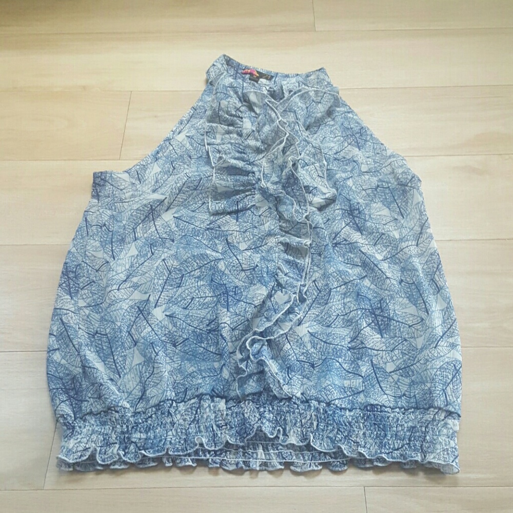 Forever 21 sheer ruffle blouse