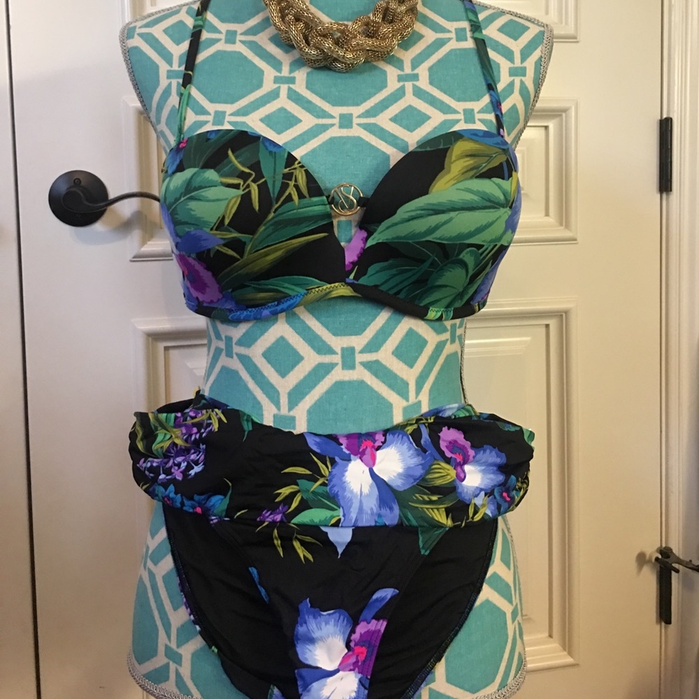 Victoria's Secret Floral Bikini M Bottom 36B Top