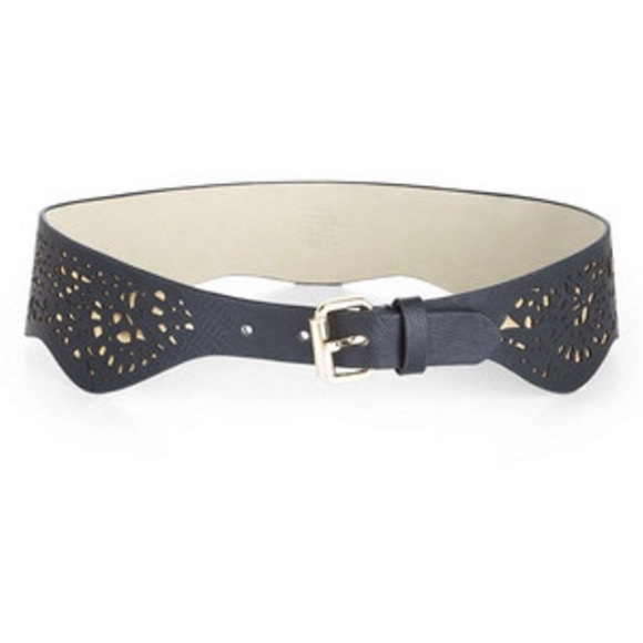 Max Azria BLACK GOLD Cutout SCALLOPED Waist BELT - Picture 1 of 6