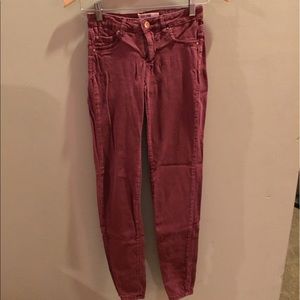 High waisted Garage burgundy jeans