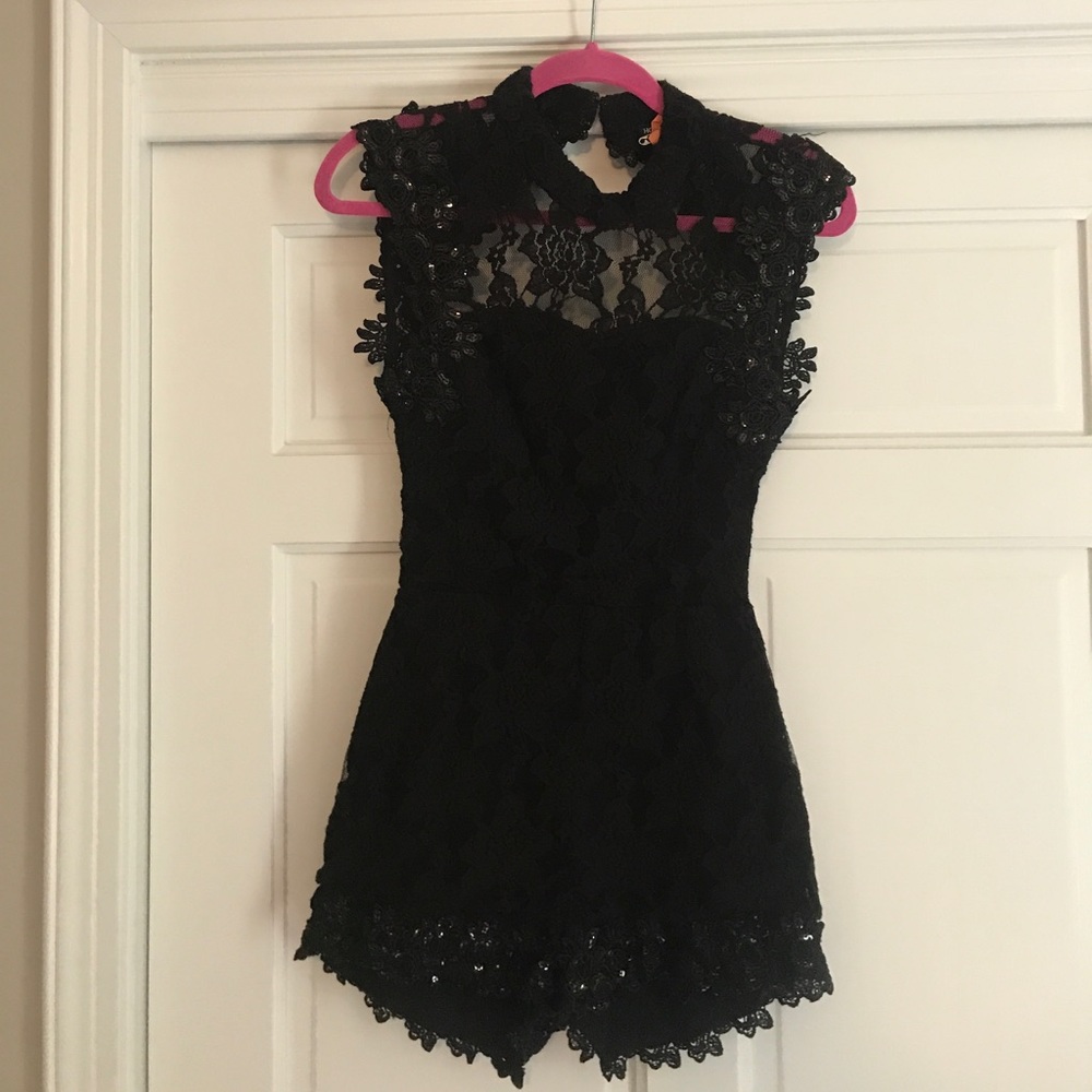 Lace Black Small Romper
