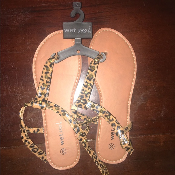 Wet Seal Shoes - Wet Seal Leopard Sandals