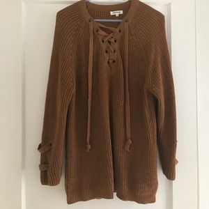 Lace-up Rust Sweater