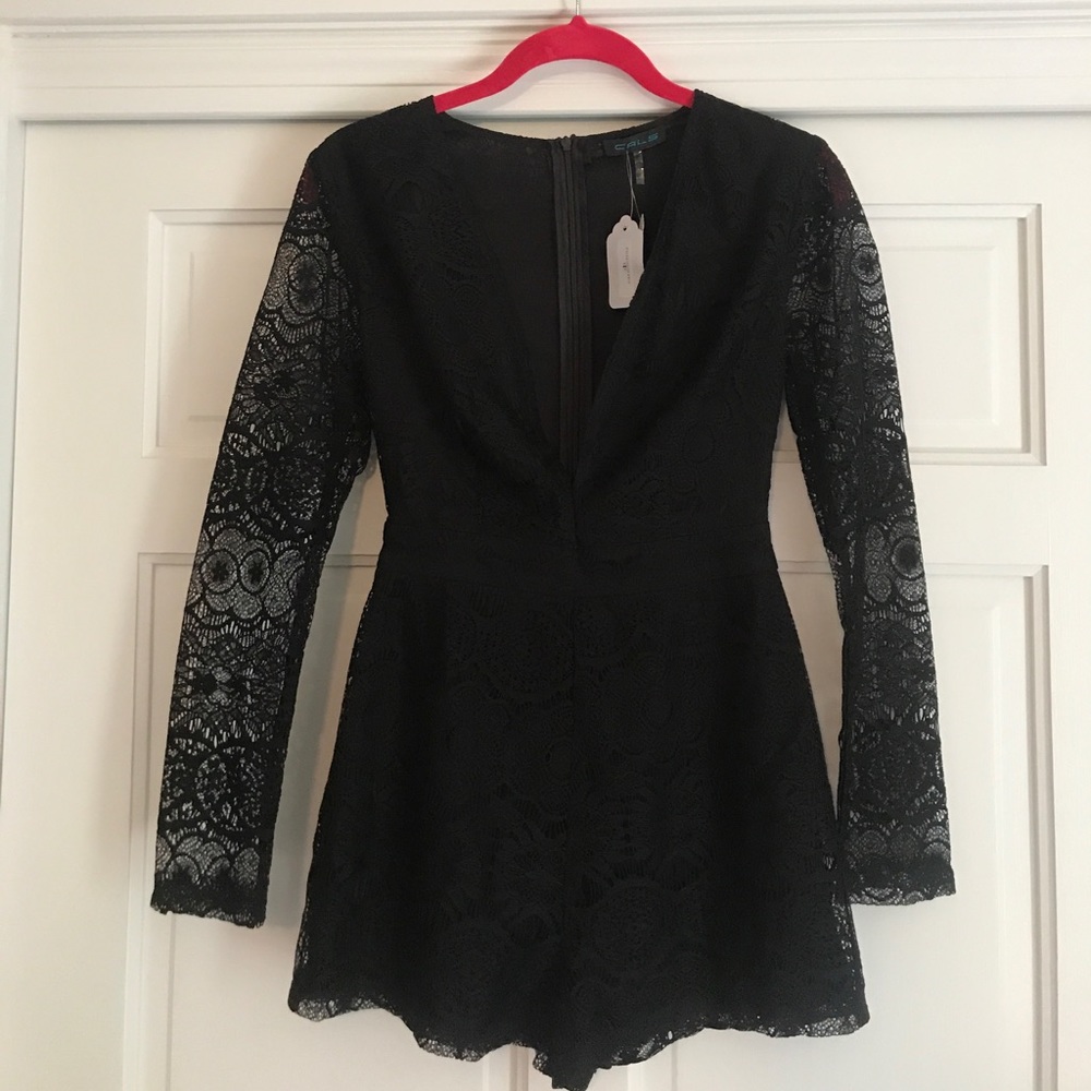 Lace Black Romper
