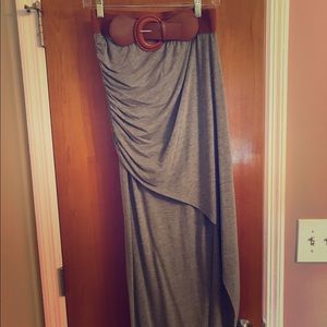 Venus Gray Maxi Skirt w/Belt-EUC-Size M/8