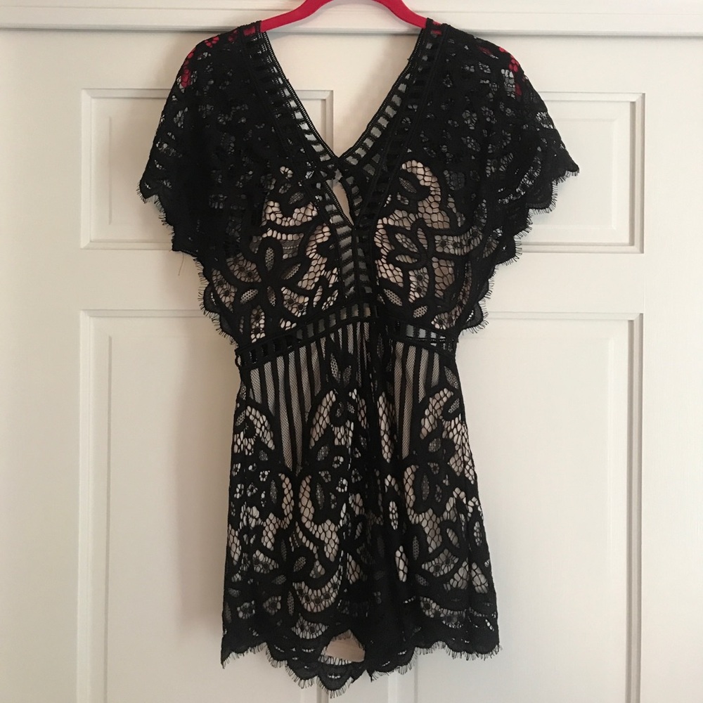 Black lace romper Small